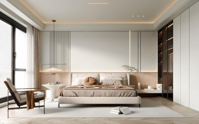 现代家居主卧室3D模型下载